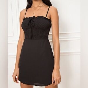 Superdown Anna Smocked Mini Dress Black NWT